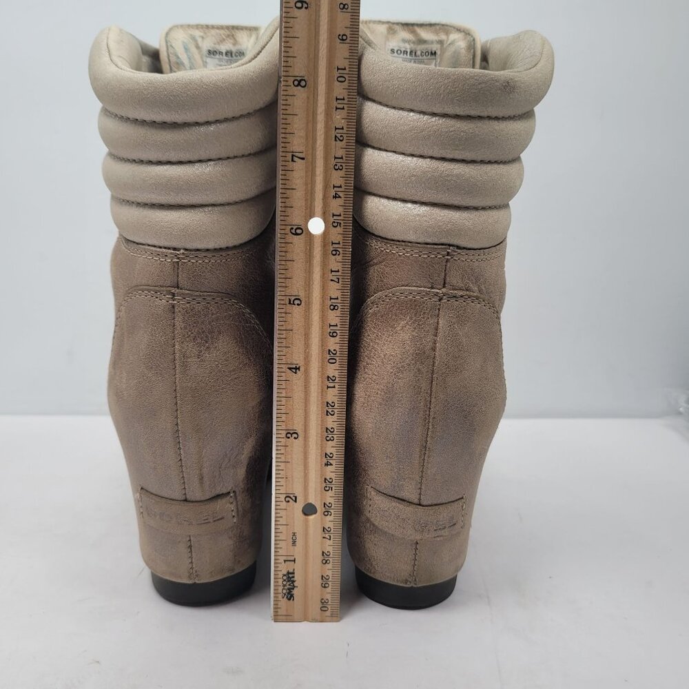 Sorel Conquest Holiday Women's Taupe Wedge Boots NL2771-2714 US Size 10 - Picture 9 of 11